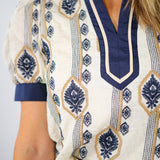 Left An Impression Top, Navy