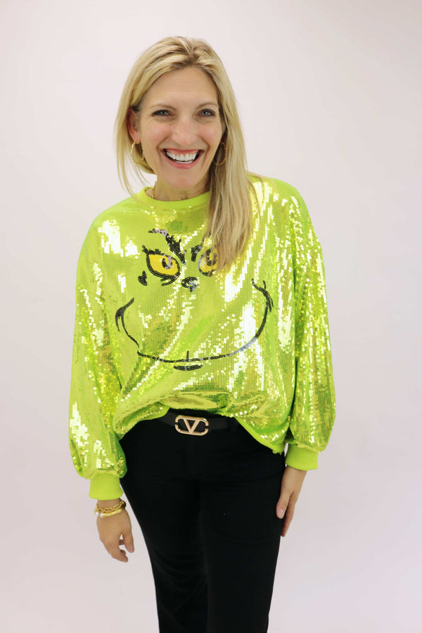 Grinch Full Sequin Sweater