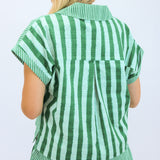Luna Top, Mist Green Stripe