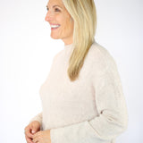 Mock Neck Sweater, Ivory Oat