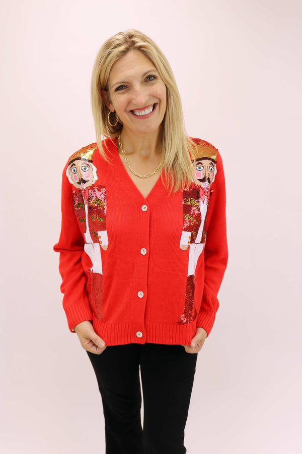 Nutcracker Cardigan, Red