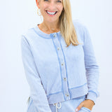 Daily Knit Denim Cardigan, Washed Indigo