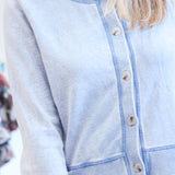 Daily Knit Denim Cardigan, Washed Indigo