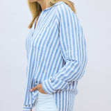 Perfect Linen Striped Top, Boathouse