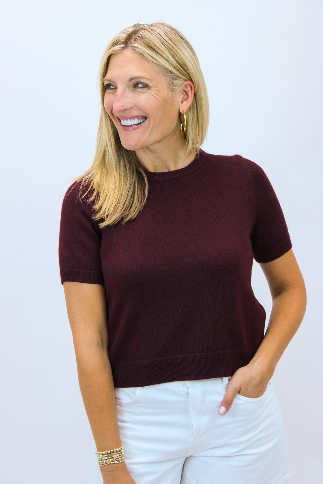 First Down Knit Sweater, Maroon