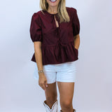 All Day Play Top, Maroon