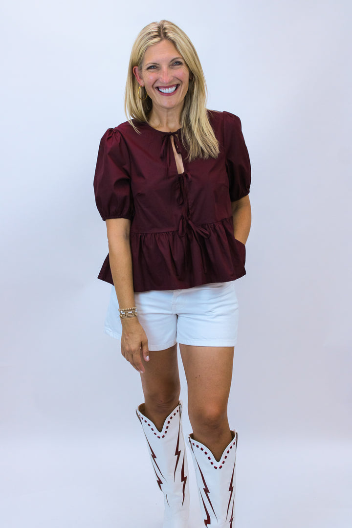 All Day Play Top, Maroon