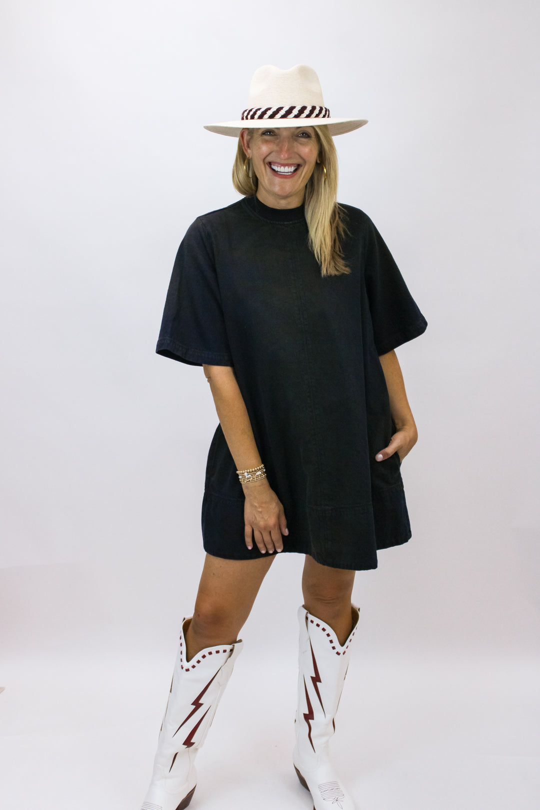 All Harlow Mini Dress, Anthracite
