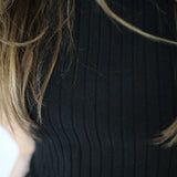 Sleeveless Mock Neck Top, Black