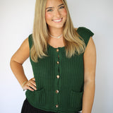 Never Looked Back Sweater Vest, Dark Green