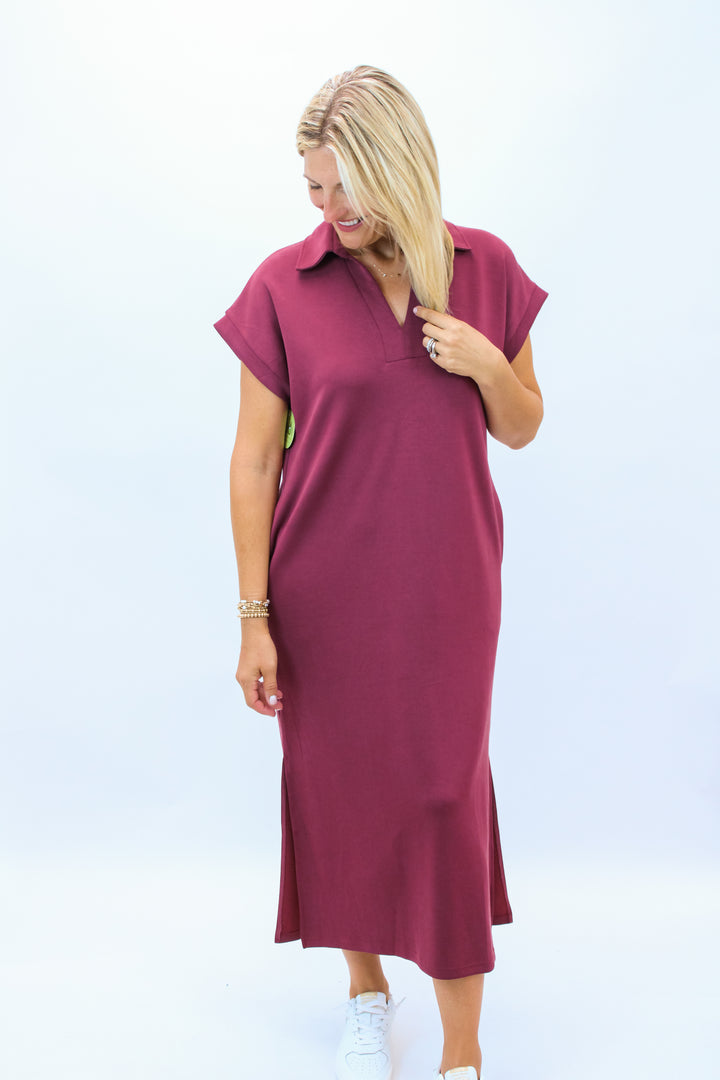 The Walk-On Dress, Maroon