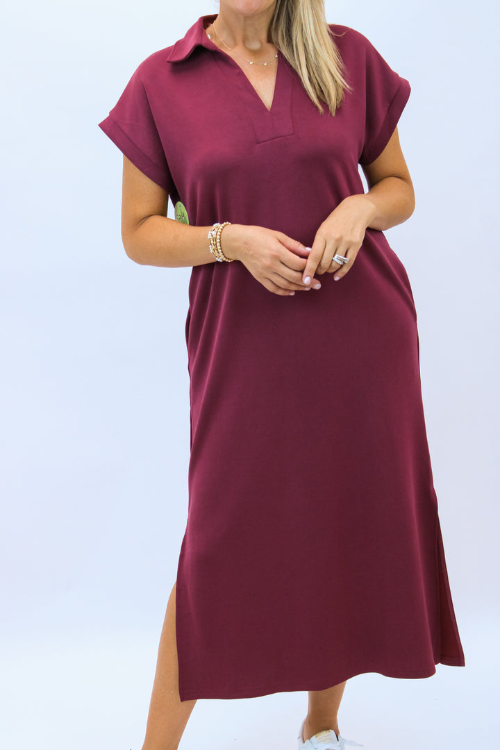 The Walk-On Dress, Maroon