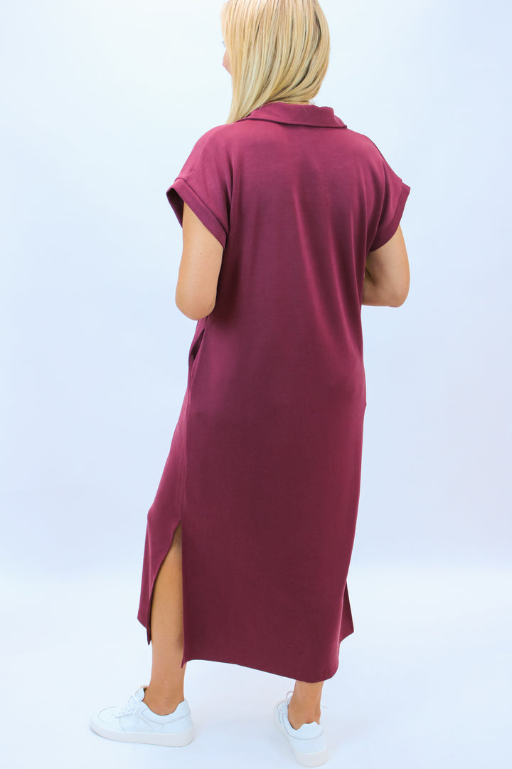 The Walk-On Dress, Maroon