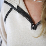 Alps Half Zip Sweater, Light Oatmeal Heather