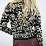 Flower Bloom Knit Cardigan, Black