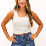 Essy Rib Tank, Slate Grey