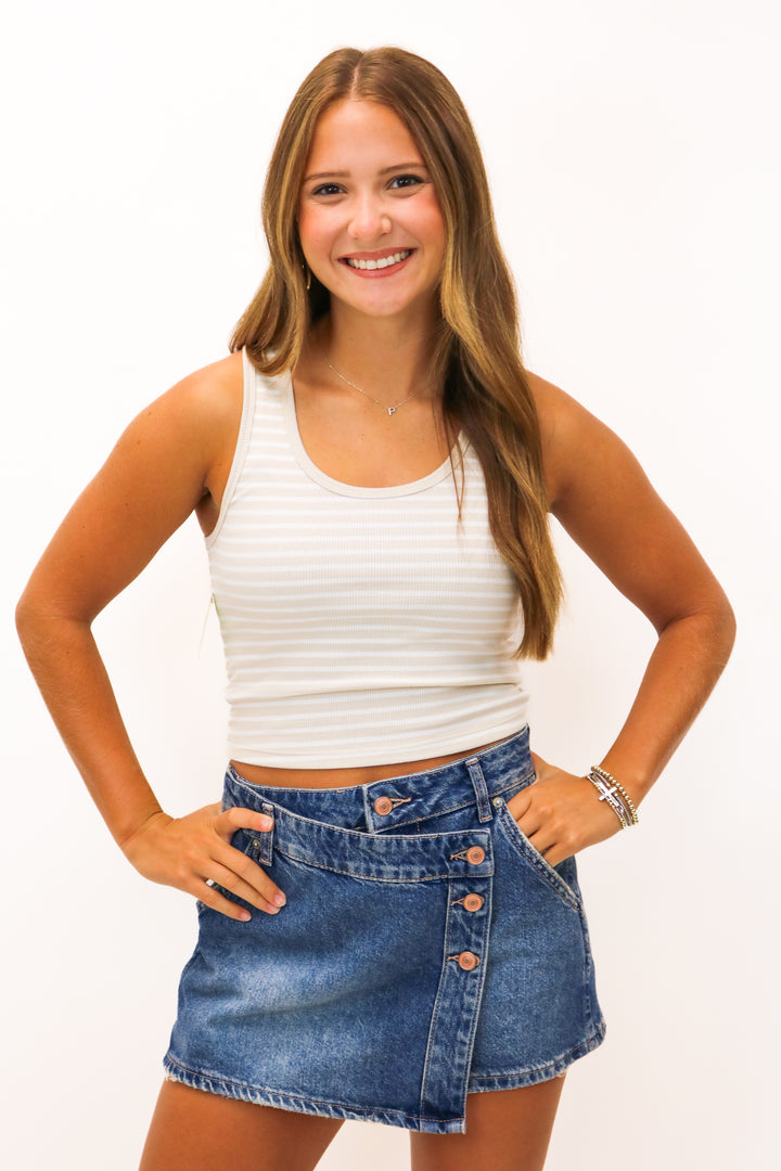 Essy Rib Tank, Slate Grey
