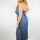 Ruffle Cami Midi Dress, Moonlit Wash
