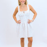 Floral Paradise Mini Dress, White Pink Floral
