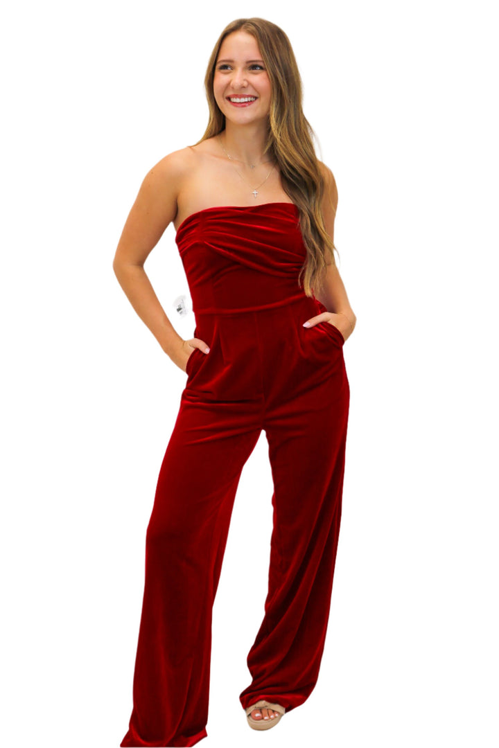 Swanilda Jumpsuit, Red Velvet