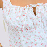 Floral Paradise Mini Dress, White Pink Floral