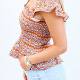 Odette Short Sleeve Top, Boho Tile