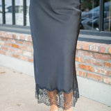 Cinder Lace Midi Skirt, Black