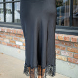 Cinder Lace Midi Skirt, Black