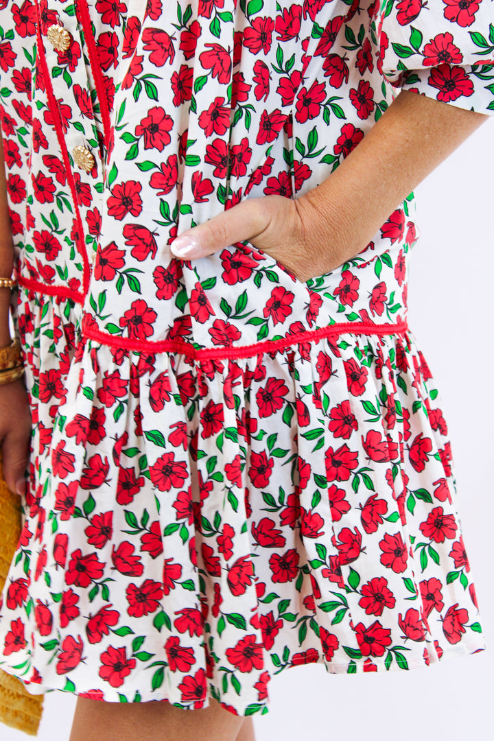 Petal Perfection Dress, Red