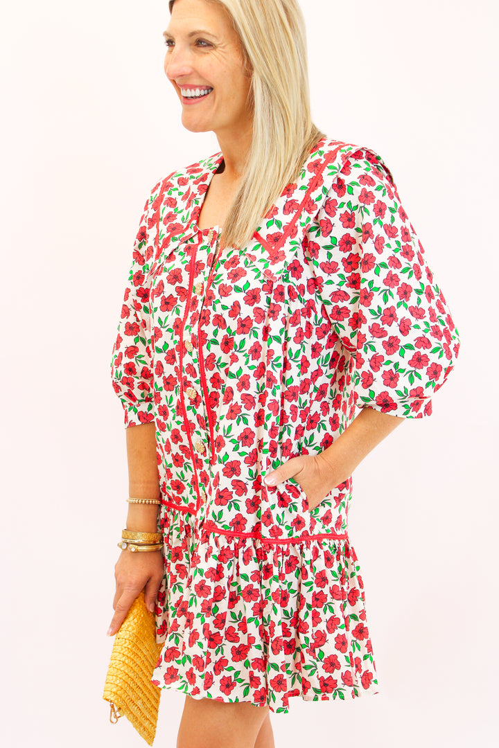 Petal Perfection Dress, Red