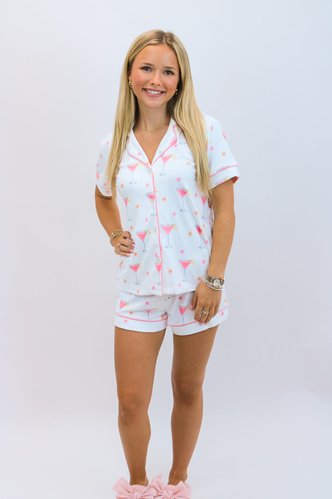 Tini Time Drinks 3-Piece PJ Set, Ivory