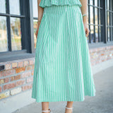 Main Street Skirt, Green/White