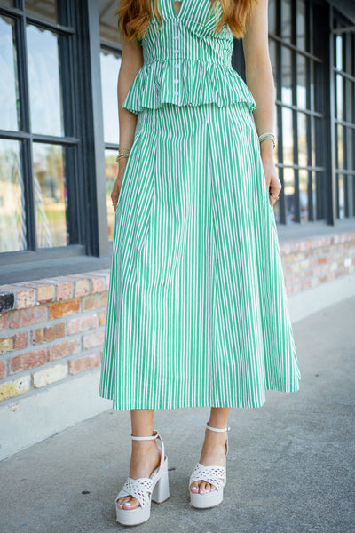 Main Street Skirt, Green/White