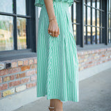 Main Street Skirt, Green/White