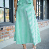 Main Street Skirt, Green/White
