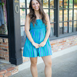 Deep End Summer Dress, Blue/Green
