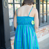 Deep End Summer Dress, Blue/Green
