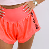 Carpe Diem Logo Short, Neon Coral