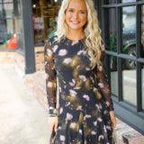 Bliss Dress, Black Ditsy