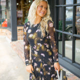 Bliss Dress, Black Ditsy