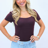 Easy Going Bodysuit, Maroon