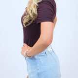 Easy Going Bodysuit, Maroon