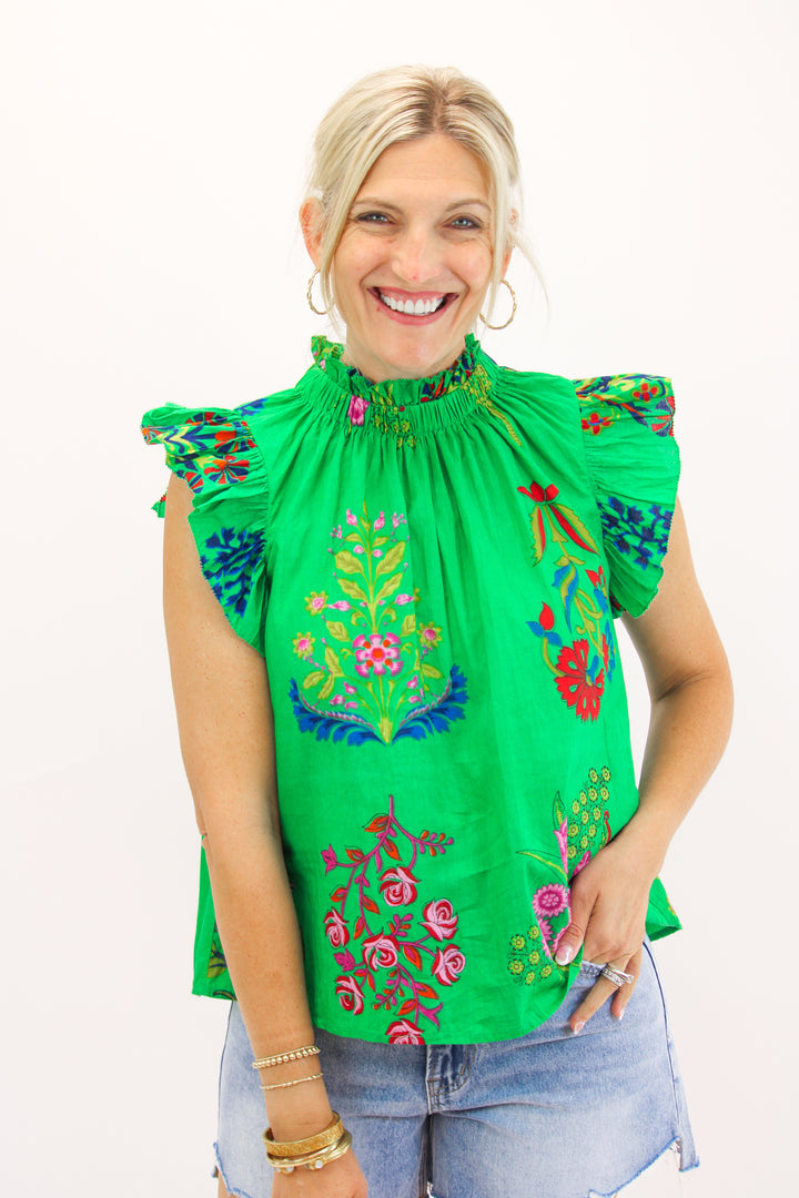 Garden Romance Top, Green