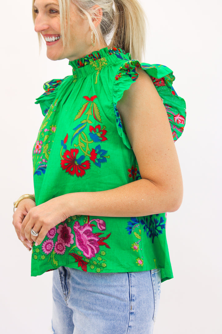 Garden Romance Top, Green