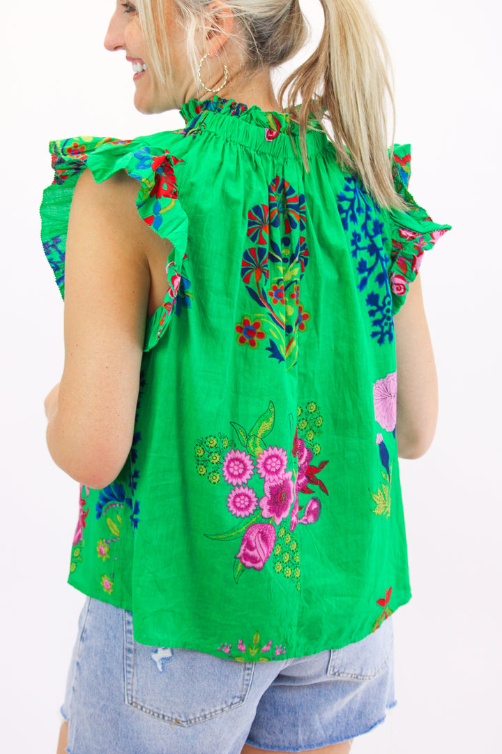 Garden Romance Top, Green