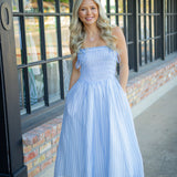 Lahela Dress, Blue Stripe