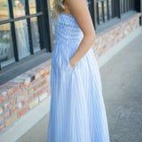 Lahela Dress, Blue Stripe