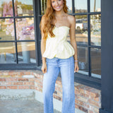 Cloud Nine Peplum Top, Lemon