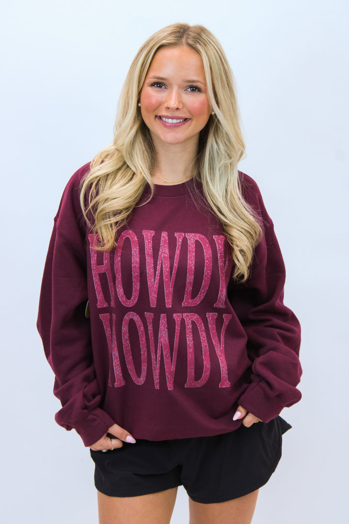 Howdy Crewneck, Maroon