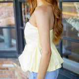 Cloud Nine Peplum Top, Lemon